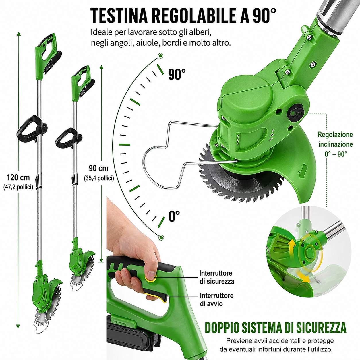 Cordless Trimmer in azione nel giardino
