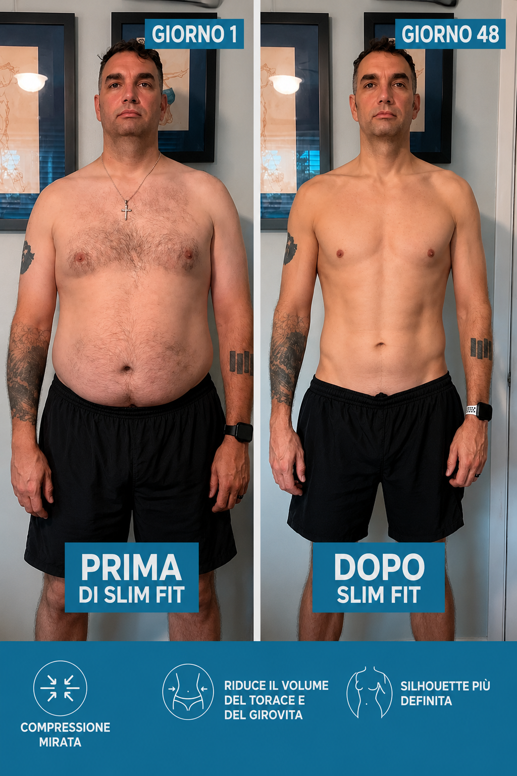 Effetto visivo della canottiera modellante SlimFit
