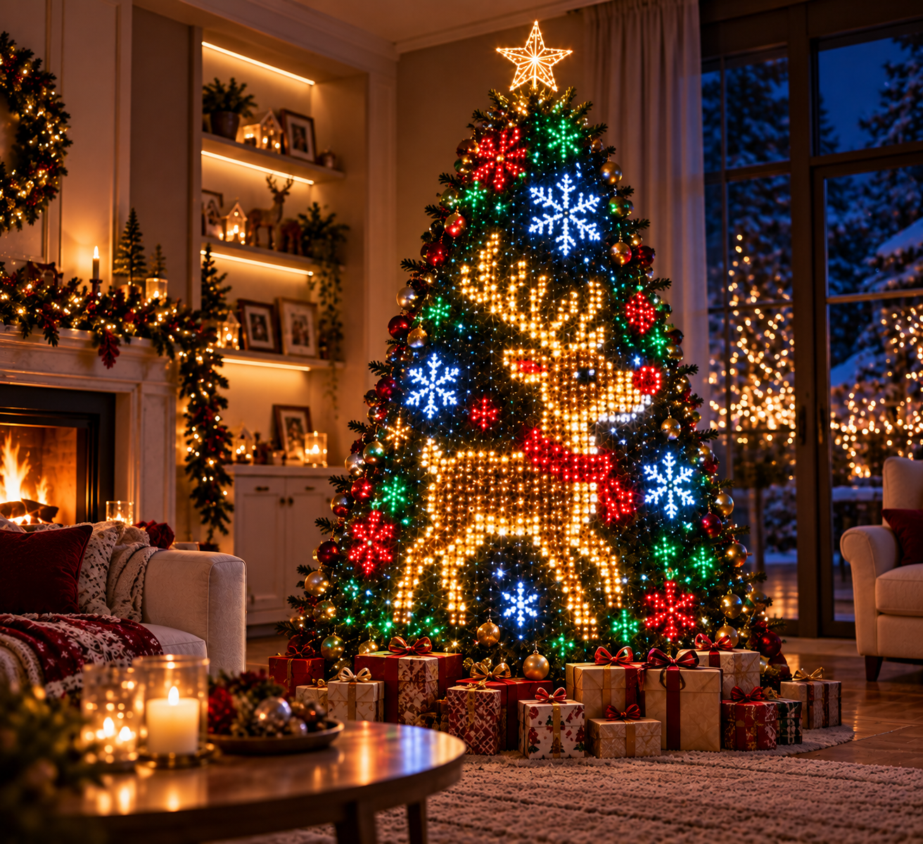 Árbol de Navidad decorado con Magic LED