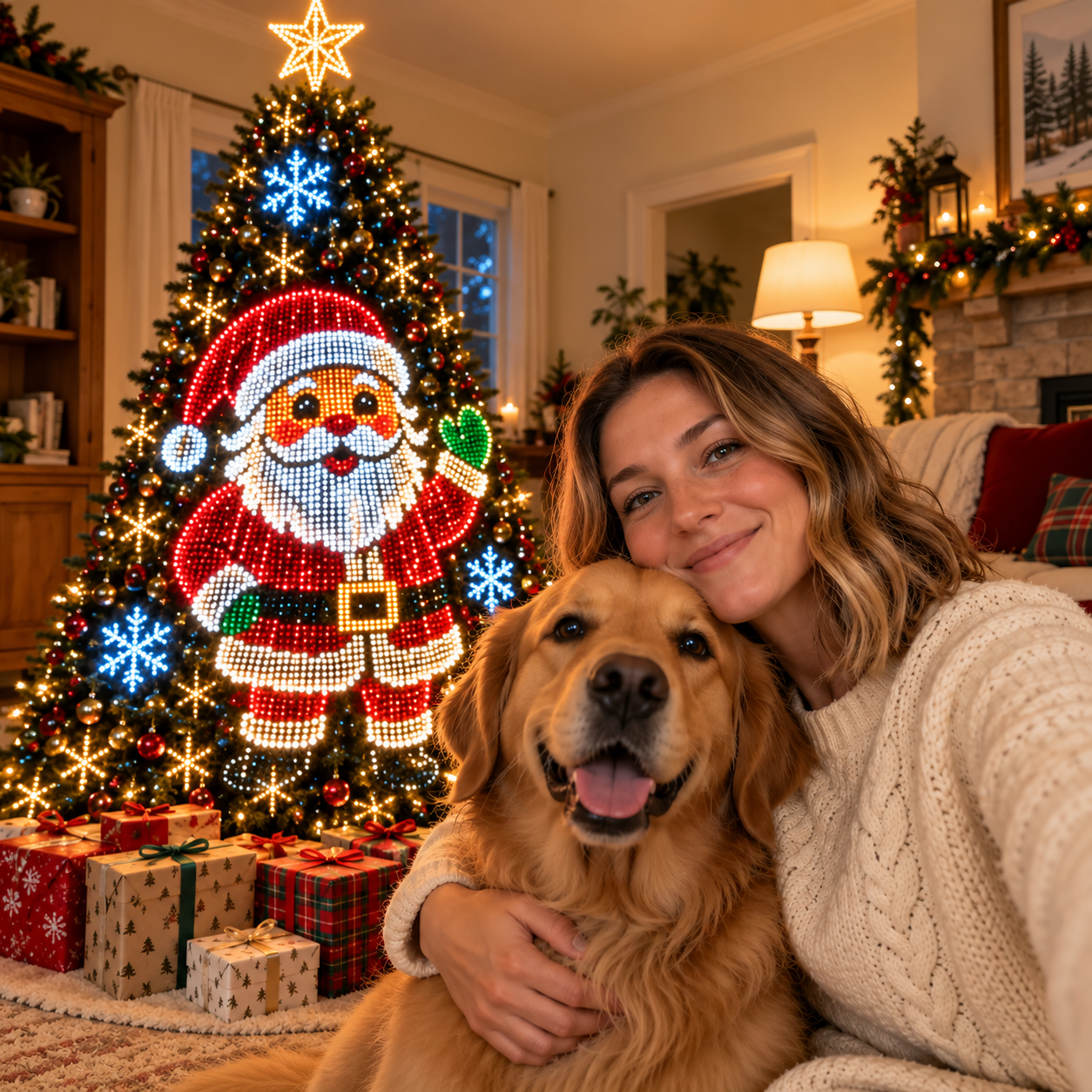Navidad con luces de colores