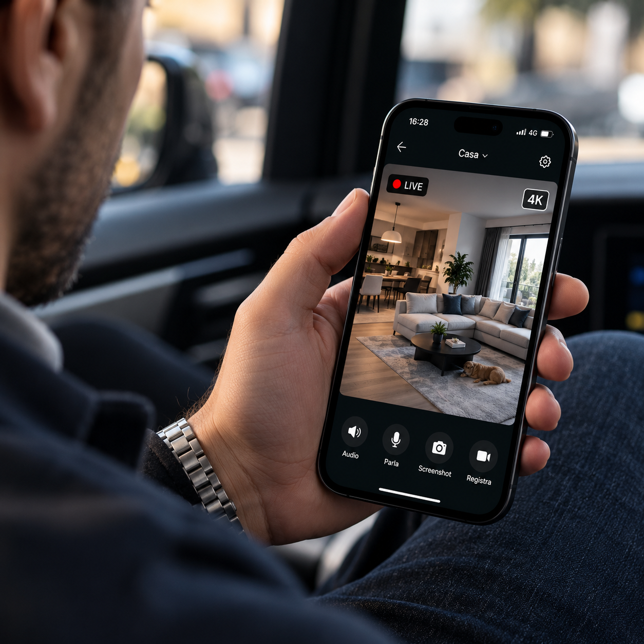 Visualizzazione live Mini Camera su smartphone