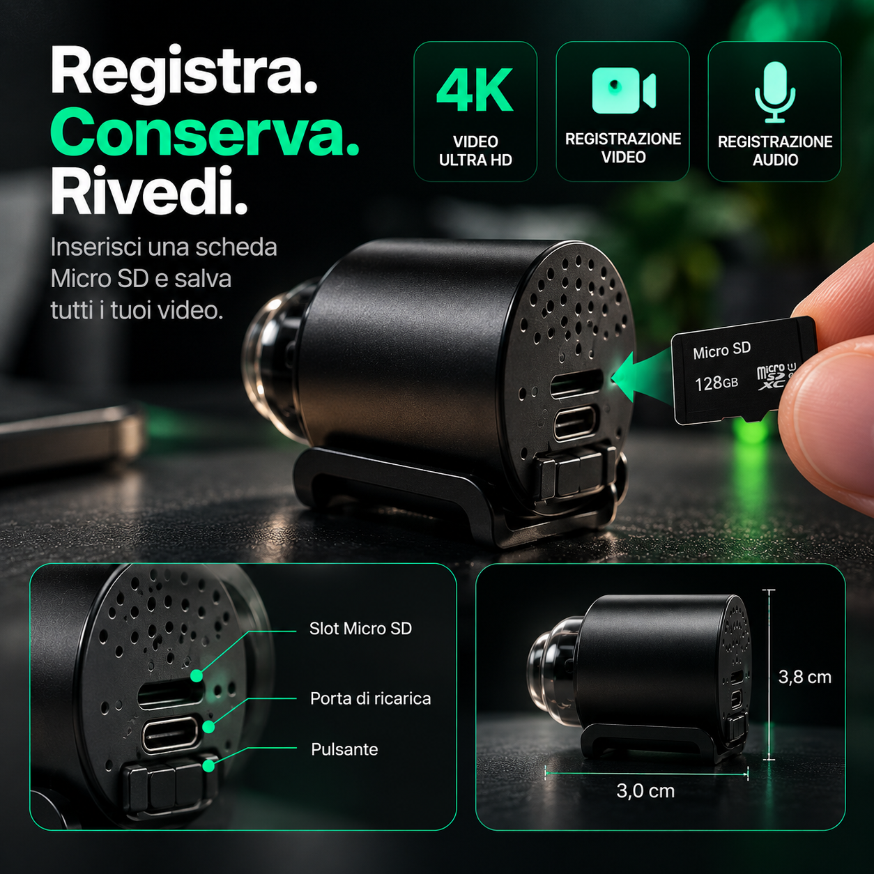 Scheda Micro SD Mini Camera