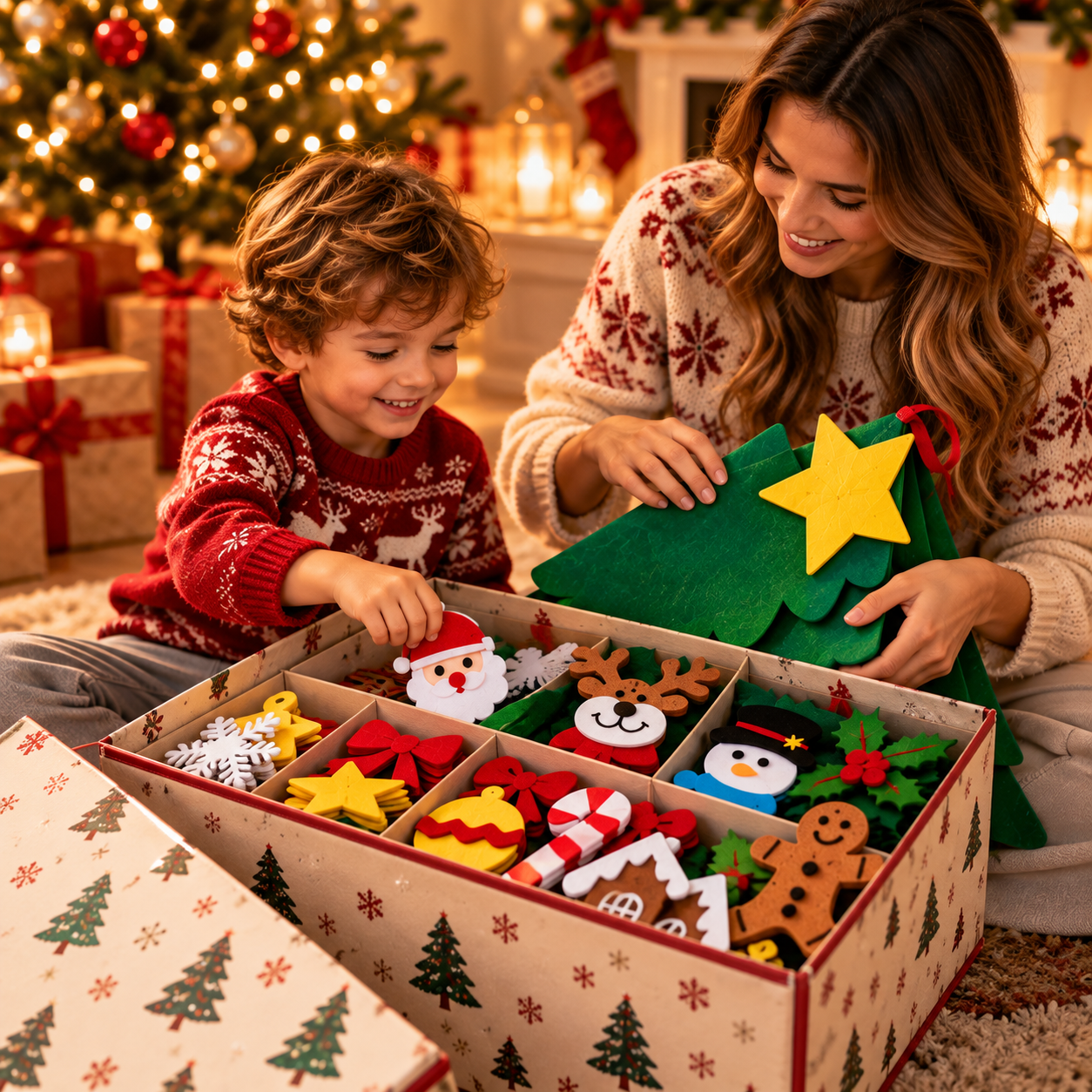 Albero di Natale in feltro riutilizzabile